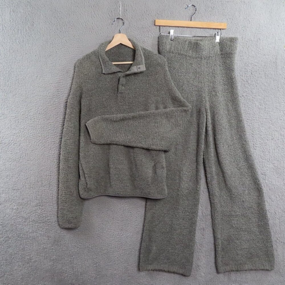 SKIMS Olive Green Cozy Lounge Pajama Set